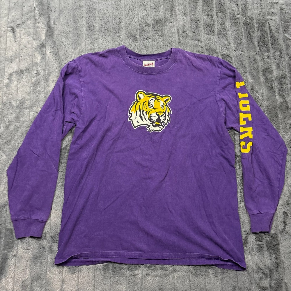 Soffe Classic Purple LSU Tiges Graphic Long Sleeve T-Shirt Mens Large 11118